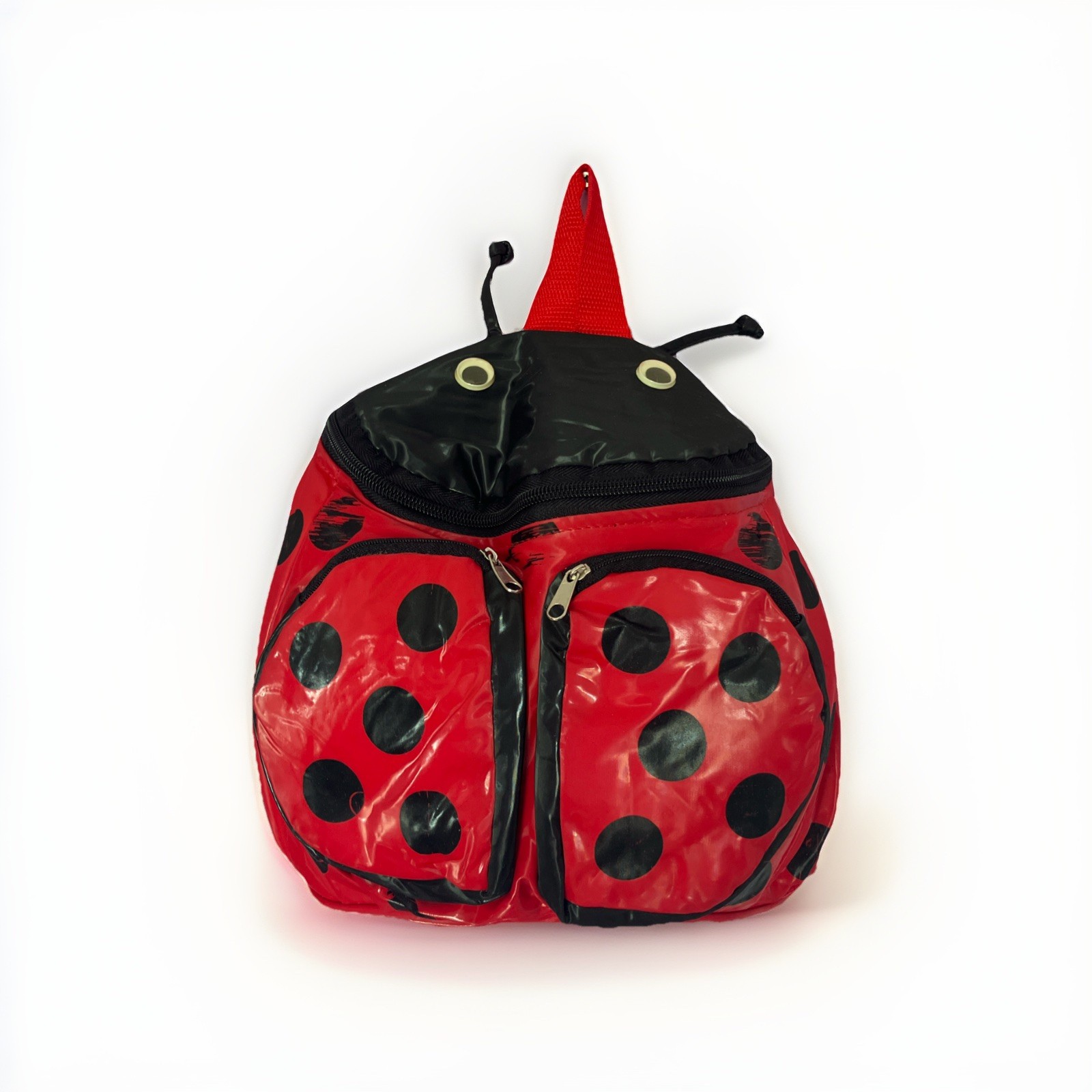 Ladybug Backpack Red Black Polka Dot Kids Bag – Fair to Good Condition