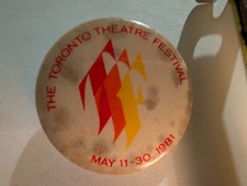 Vintage Pin Pinback Button The Toronto Theatre Festival 1981 TIFF Ontario Canada