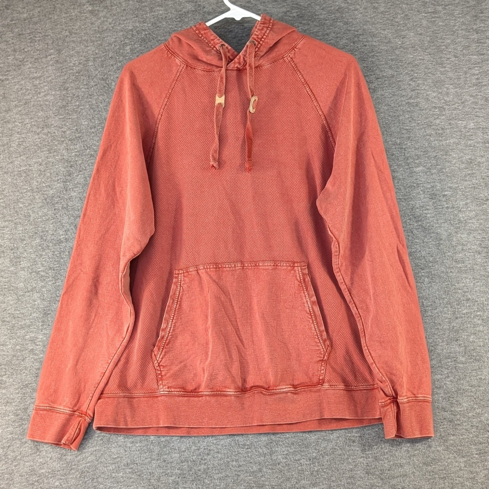 Ruff Hewn Terracotta Colored Hoodie Size L 100% Cotton Lightweight Front Pocket