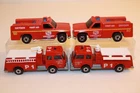 4 Vintage Hot Wheels/Matchbox Fire Engine Rescue Trucks & Emergency Squad Units