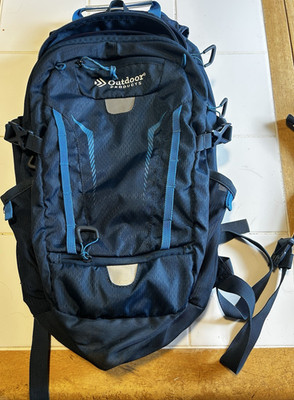 Outdoor Products Blue Nylon Lightweight Hiking Backpack 3 Pockets