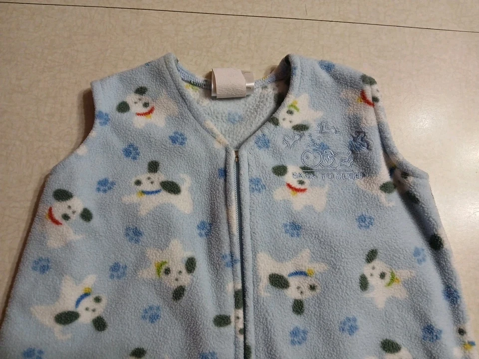 Halo Baby Fleece Sleep Sack Size Small 0-6 Months Blue Puppy Dog - Image 2 of 4