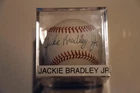 JACKIE BRADLEY JR. BOSTON RED SOX VINTAGE AUTOGRAPHED BASEBALL WITH SHOWCASE