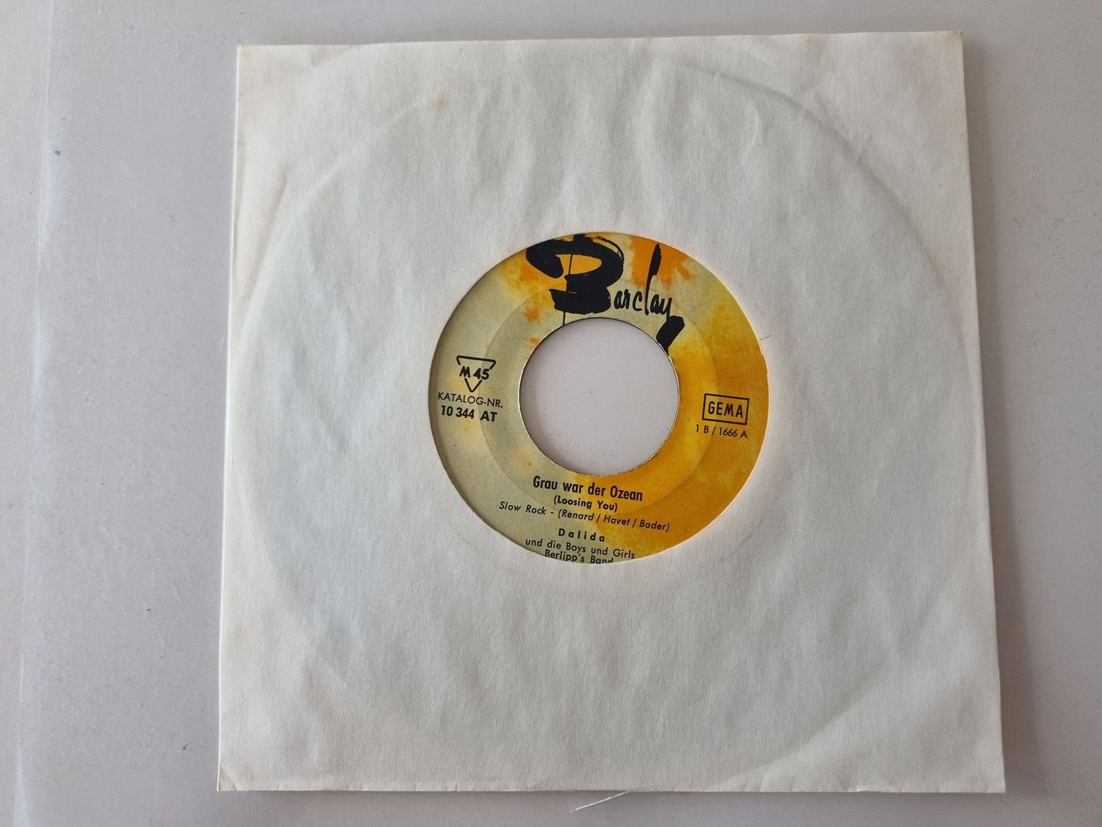 Dalida - Grau war der Ozean 7'' Vinyl SUNG IN GERMAN/ READ FOR CONDITION!