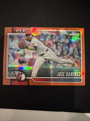 Jose Ramirez 2026 Topps Chrome True Orange Refractor 11/25 #127 Guardians