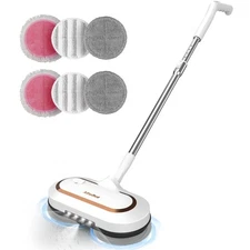 Electric Mop, AlfaBot S2 Cordless Spin Mop for Floor Cleaning, with LED Headl...