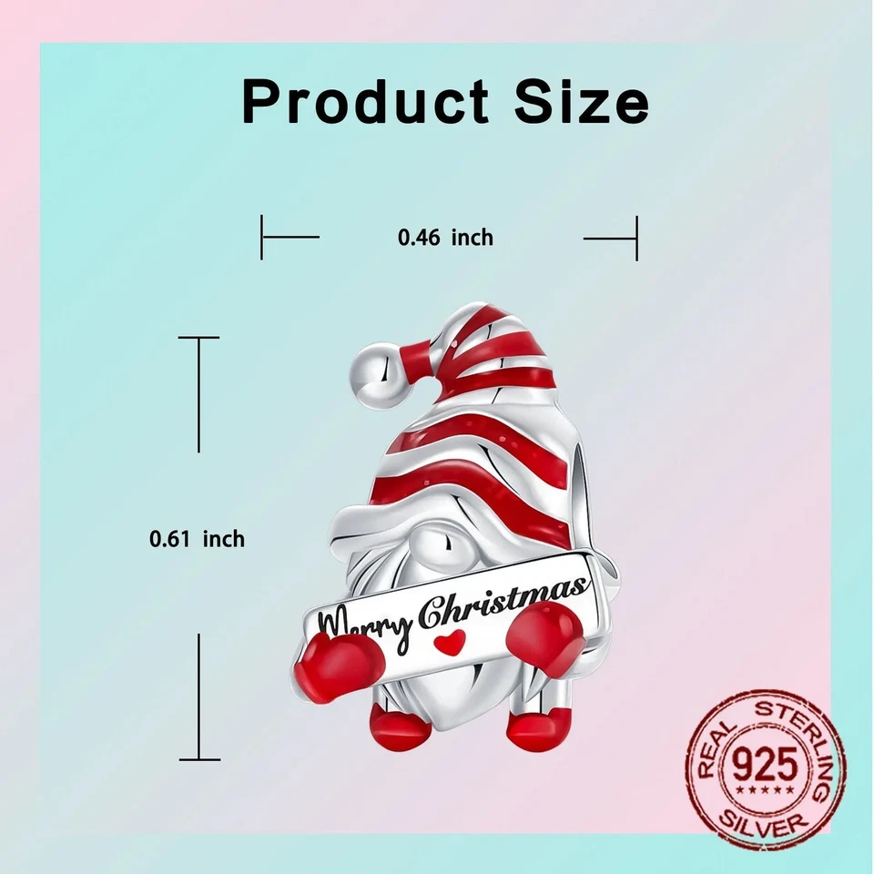 🩷 Gonk Merry Christmas Bead Charm S925 Genuine Sterling Silver 🩷 - Image 2 of 4