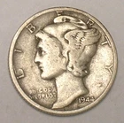 1944 S Mercury Winged Head Dime 10 Cents Silver Coin VF