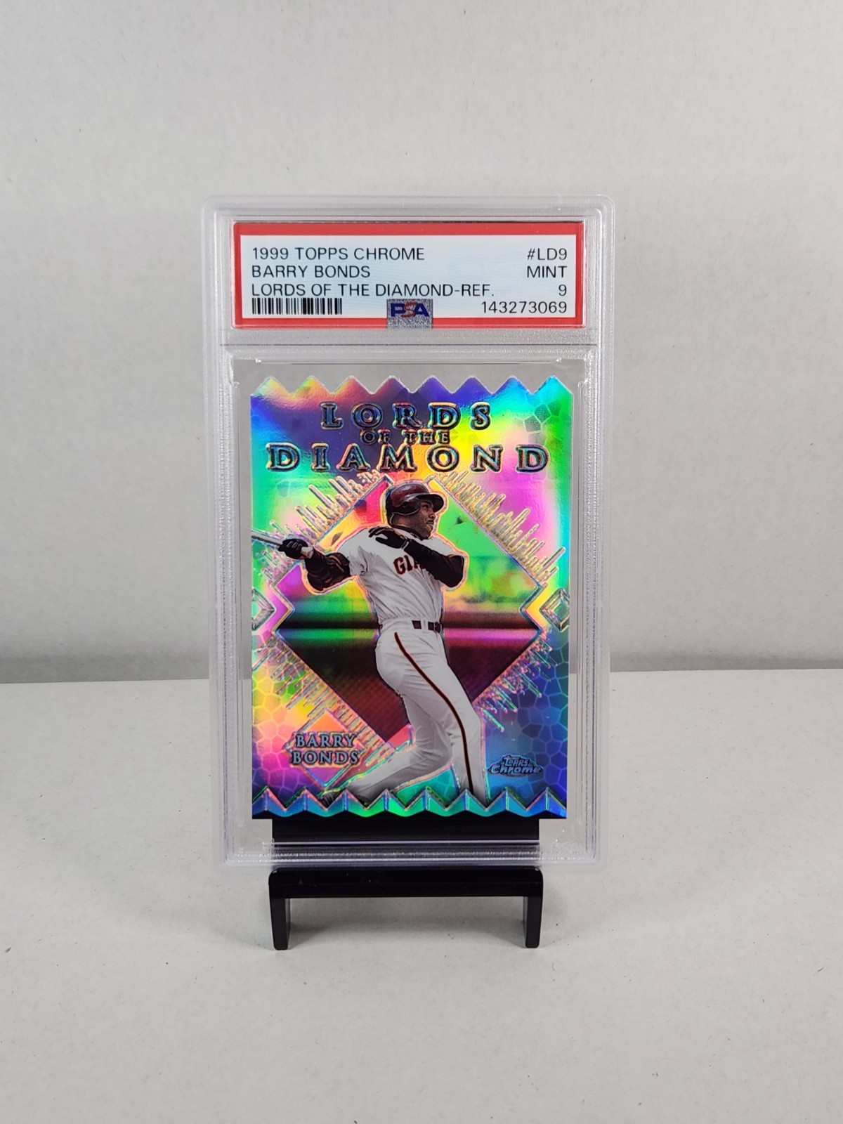 1999 Topps Chrome Lords of the Diamond #LD9 Barry Bonds Refractor PSA Mint 9 view 5