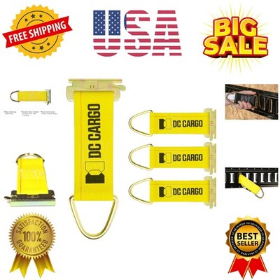 E-Track Rope Tie-Offs, 2'' x 6'' Tie Down Straps - 4 Pack, with D Ring 3000Lbs ...