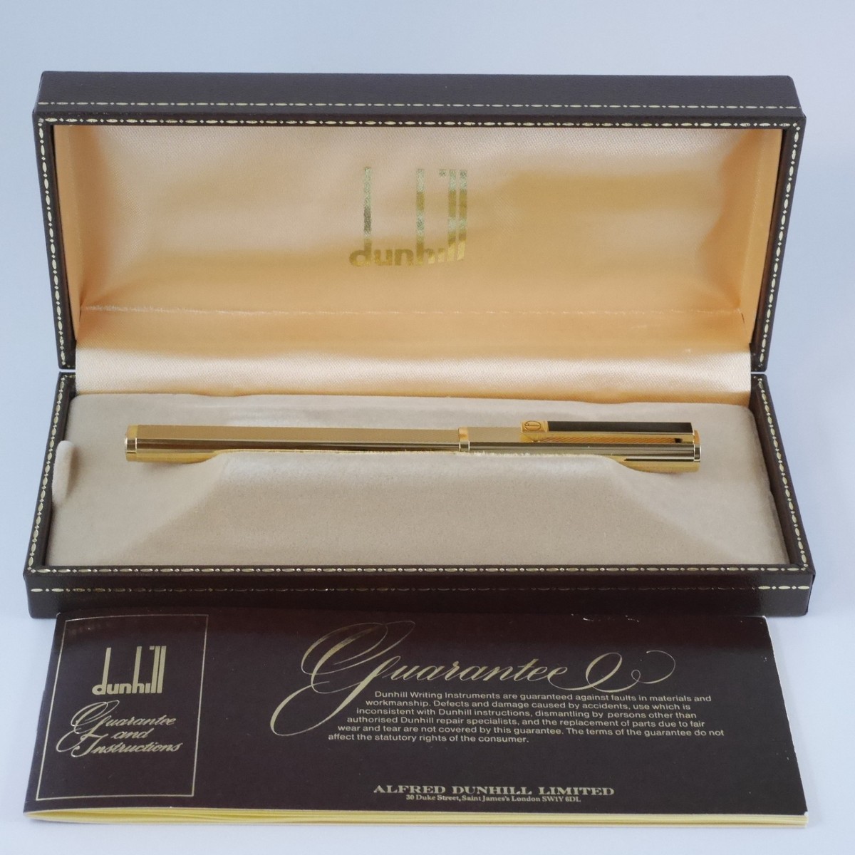 dunhill Dress Gold Plated Ballpoint Pen with Box (Blue Ink) FREE