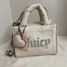 Juicy Couture Extra Spender Mini Tote Bag Velour Angel Purse Barbiecore New