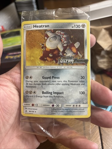 2018 Pokemon S&M Ultra Prism Stamped Heatran Promo Sealed 88/156
