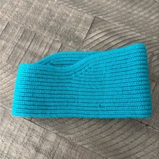 Vintage Vibrant Teal Knit Headband Ear Warmer 100 Wool