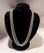 LOIS HILL Triple Sterling Silver Necklace wit...