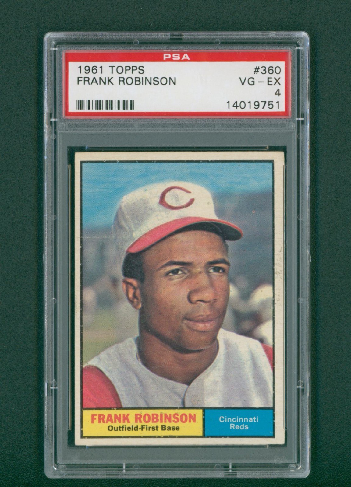 1961 Topps Baseball Card - #360 Frank Robinson, PSA 4 VG/EX