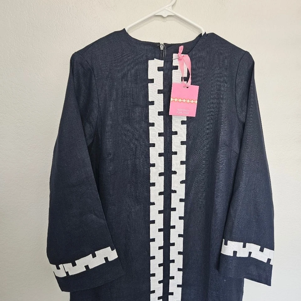 NWT Tuckernuck Atlantic-Pacific Embroidered Hartman Maxi Midi Dress Blue Medium - Image 4 of 4