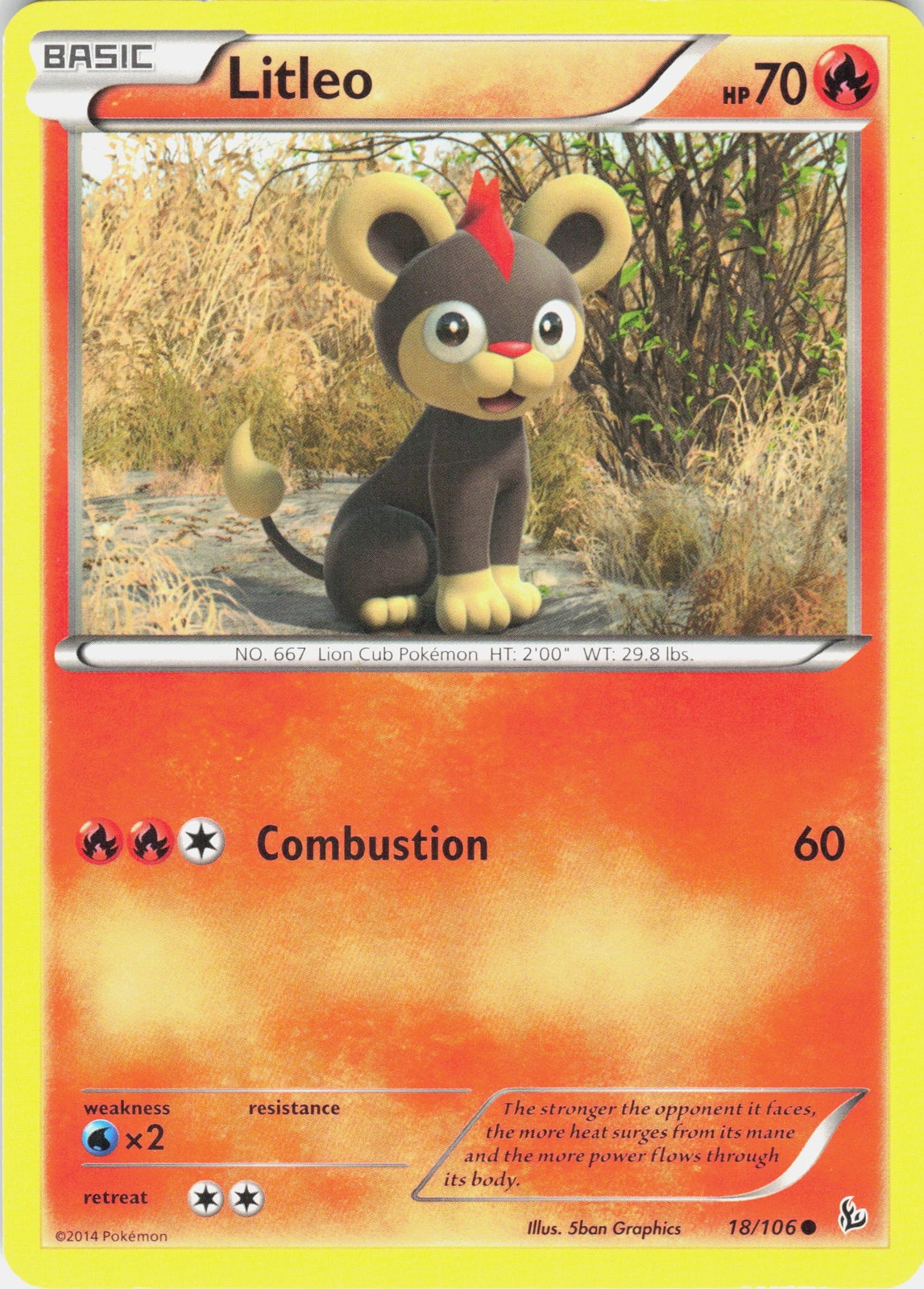Litleo 18/106 Flashfire Common LP Pokemon TCG