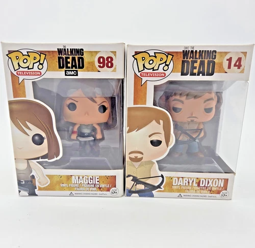 Funko Pop! The Walking Dead - Lot Of 2 - Maggie Rhee #98 & Daryl Dixon #14 Vinyl