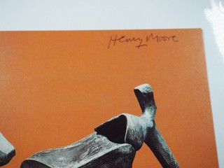 Autographed Postcard Henry Moore Artist