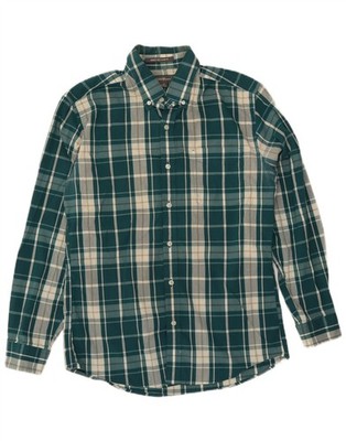 EDDIE BAUER Herren Hemd Classic Fit Medium grün kariert Baumwolle DI05