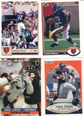 Lemuel Stinson lot of 4 different Chicago Bears Football Cards