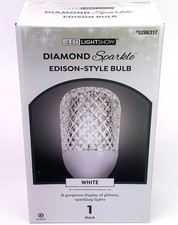   Gemmy LED Lightshow Diamond Sparkle Edison-Style Light Bulb - White NEW