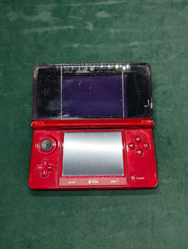 Nintendo 3DS Flame Red Console System CTR-001 w/ OEM Charger Tested & Works