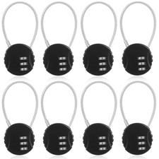 8 Pack Combination Wire Lock 3 Digit Small Combo Luggage Number Cable Padlock...