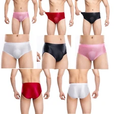 U-shaped Expansion Bag Men Boxer Shorts Shiny Smooth Erotic Mid Waist Underpants