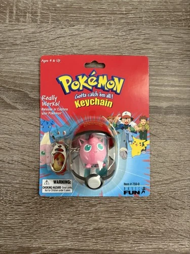 RARE Vintage Pokémon Jigglypuff Keychain Pokeball Pokemon Toy Sealed BNIP