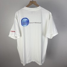Vintage Canon Camera Image Anyware Anywhere Japan Promo 90’s Y2K T Shirt Size XL