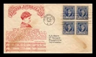 DR JIM STAMPS US COVER MACDOWELL FAMOUS AMERICANS FDC BLOCK THERMOGRAPHED