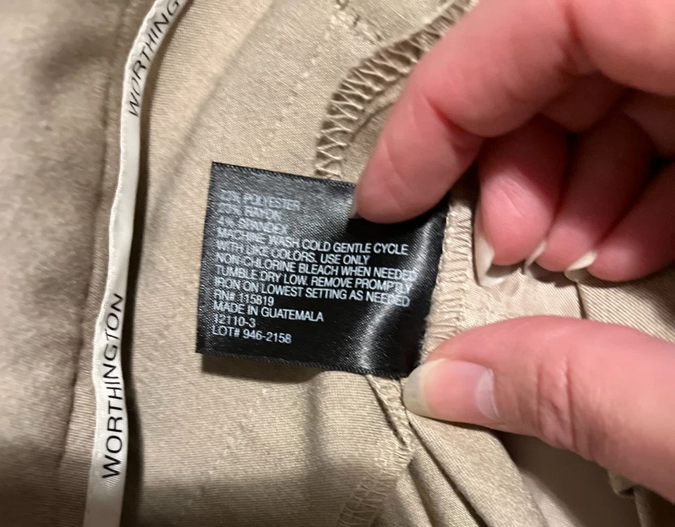 Worthington женщина размер 18 Вт желтовато-коричневый платье брюки изогнутый крой - Изображение 3 из 4