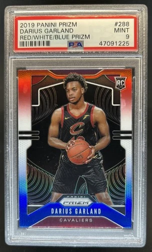 2019-20 Panini Prizm Darius Garland RC Prizm Red White and Blue #288 PSA 9