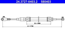 Bremsseil Seilzug Feststellbremse ATE 24.3727-0403.2 für MERCEDES S123 W123 123