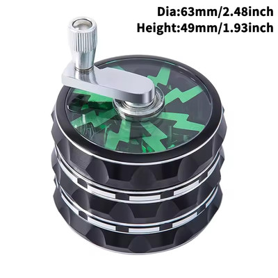 4-lagige Kräutermühle aus Metall 63 mm - klappbarer Griff - Magnetdeckel - 5 Farben