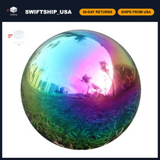 Rainbow Garden Gazing Globe Mirror Ball - 6 Inch Polished Stainless Steel Sphere