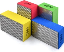 4pcs Diamond Hand Polishing Pads for Ceramic Tile Glass Grinding,Sanding Bloc...