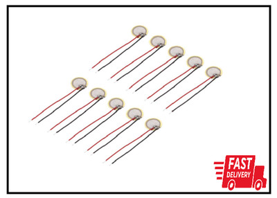 10 Pcs Piezo Discs 10Mm Acoustic Pickup Transducer Element Trigger Buzzer CBG...
