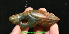 3.1''Hongshan Culture Hetian Jade Carving Insect Praying Mantis Amulet Pendant