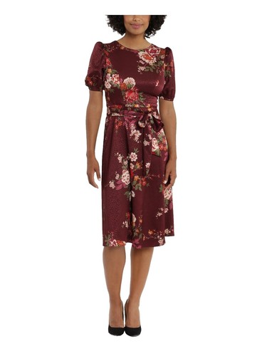 Women's London Times Floral Squareneck Puff Sleeve Empire Waist Midi Dress  8 | eBay