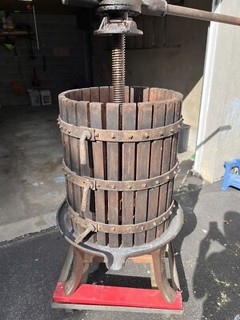 Antique Wine Fruit Press Baccellieri Bros. & Co. Cast Iron