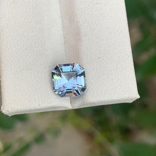 Zoisite Tanzanite 2,45 carati bellissima forma Asscher multicolore blu viola - Foto 2 di 8