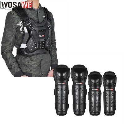 WOSAWE Adult Motorbike Racing Body Protection Jacket Anti Impact Knee Elbow Pads
