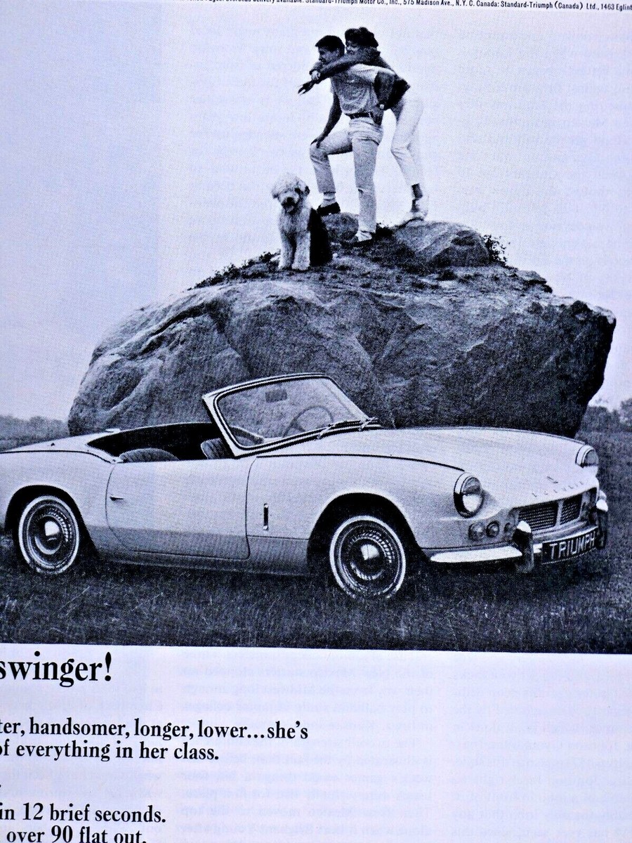 1965 Triumph Spitfire She's A Swinger Vintage Original Print