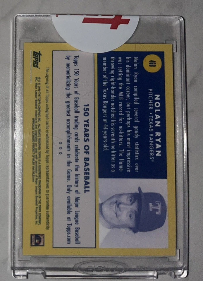 2019 Topps 150 Years Of Baseball Nolan Ryan Auto #46B  47/49 - Image 2 of 2