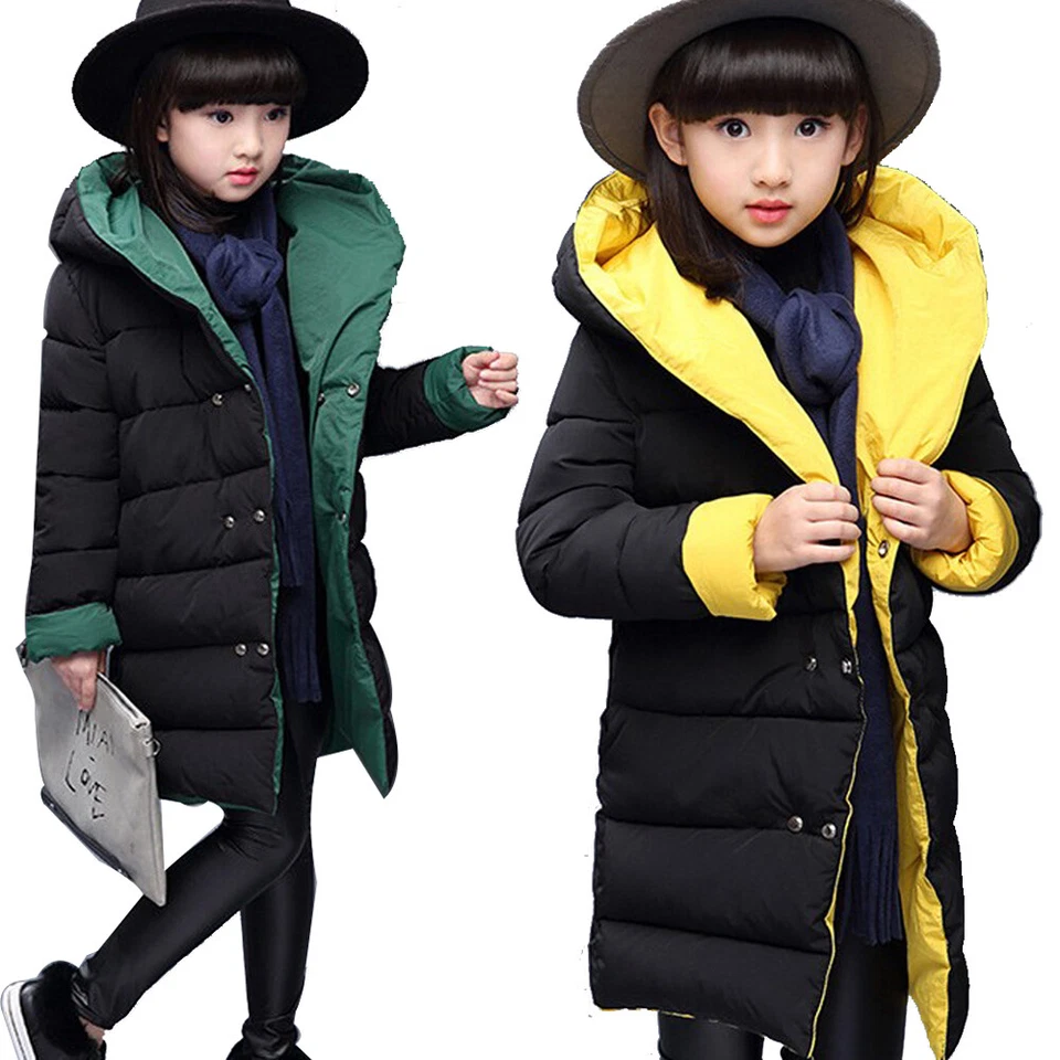 Niños Invierno Chaquetas con Capucha Niños Niñas Acolchadas Abrigos Cálidos Grueso Traje de Nieve Prendas de abrigo Foto 2 de 4