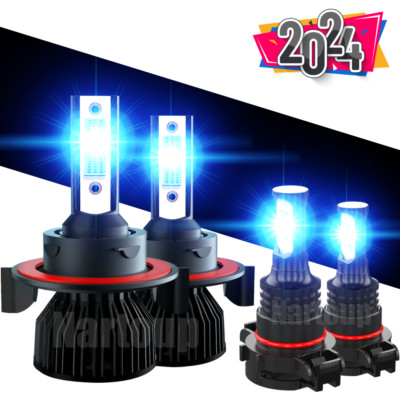 For Dodge Challenger 2009-2014 8000K Blue LED Headlights & Fog Light Bulbs KIT