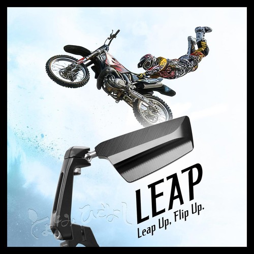 Bar end mirror LEFT x1 LEAP foldable black for 7/8" hollow bar for e-scooter - Picture 2 of 9
